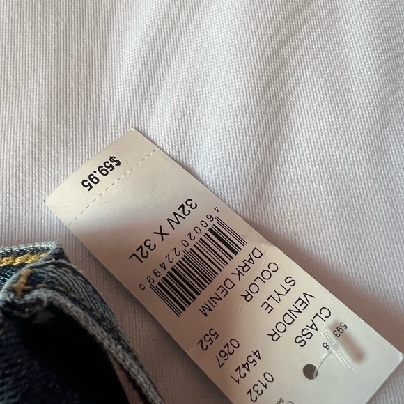 NEW Pac Sun Jeans Mens 32 X 32 Blue Denim Stacked Skinny Stretch Distressed Pant - Picture 6 of 10